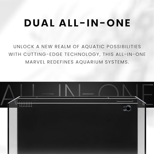 Ultum Nature Systems Dual All in One Complete Rimless Aquarium for Freshwater & Saltwater Tanks, Triple-Chamber Filter System Included, Integrated Fish Tank Kit w/Sleek Design