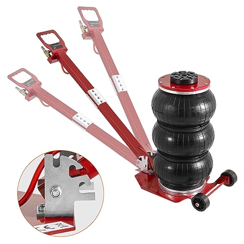 VEVOR Air Jack, 3 Ton/6600 lbs Airbag Jack, Triple Bag Air Jack with Six Steel Pipes, Lift up to 17.7", Fast Lifting Pneumatic Jack, with Adjustable Long Handles for Cars, Garages, Repair