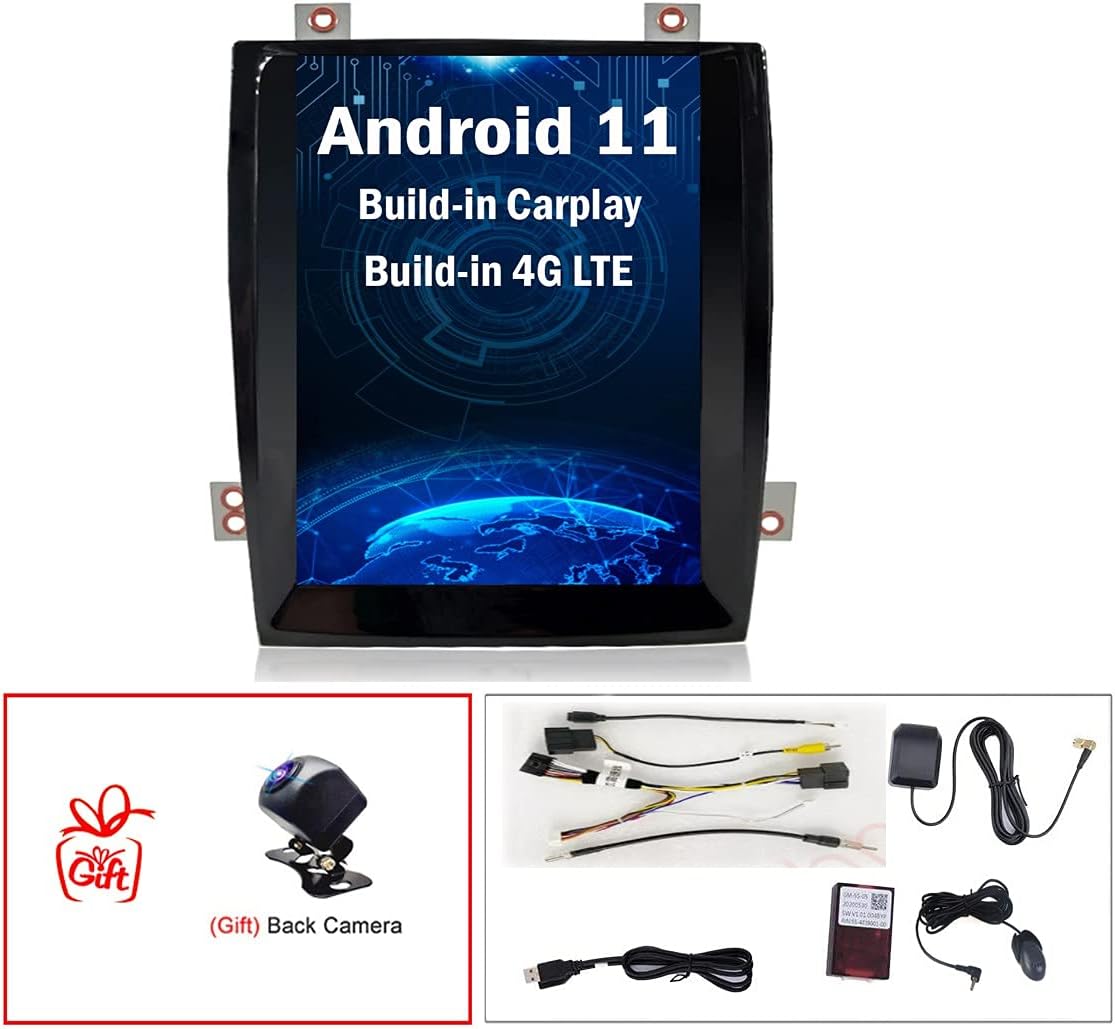 Topdisplay Android 11 Radio Replacement for Cadillac Escalade 2007-2014 Navigation 10.4inch Touch Screen 4+64G Wireless Carplay Android Auto 4G LTE WiFi Free AHD Camera