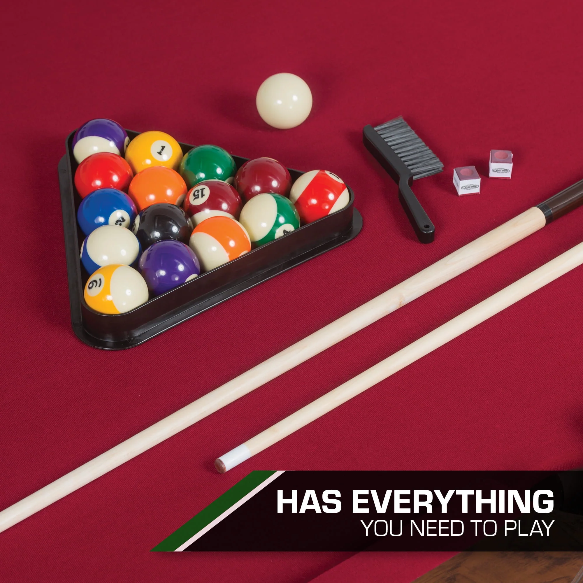 Classic Sports Brighton 87 Billiard Pool Table in Tan