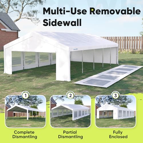 Quictent 20x20 Party Tent Heavy Duty Outdoor Canopy Tent Carport Wedding Event Shelter BBQ Wedding Tents for Parties with Storage Bags(Mesh)