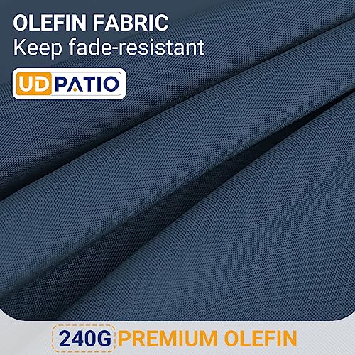UDPATIO 8 Piece Aluminum Patio Furniture Set, Oversized Modern Outdoor Furniture Set with Olefin Fabric Cushion for Patio Deck Backyard, Dark Grey(with Waterproof Covers)
