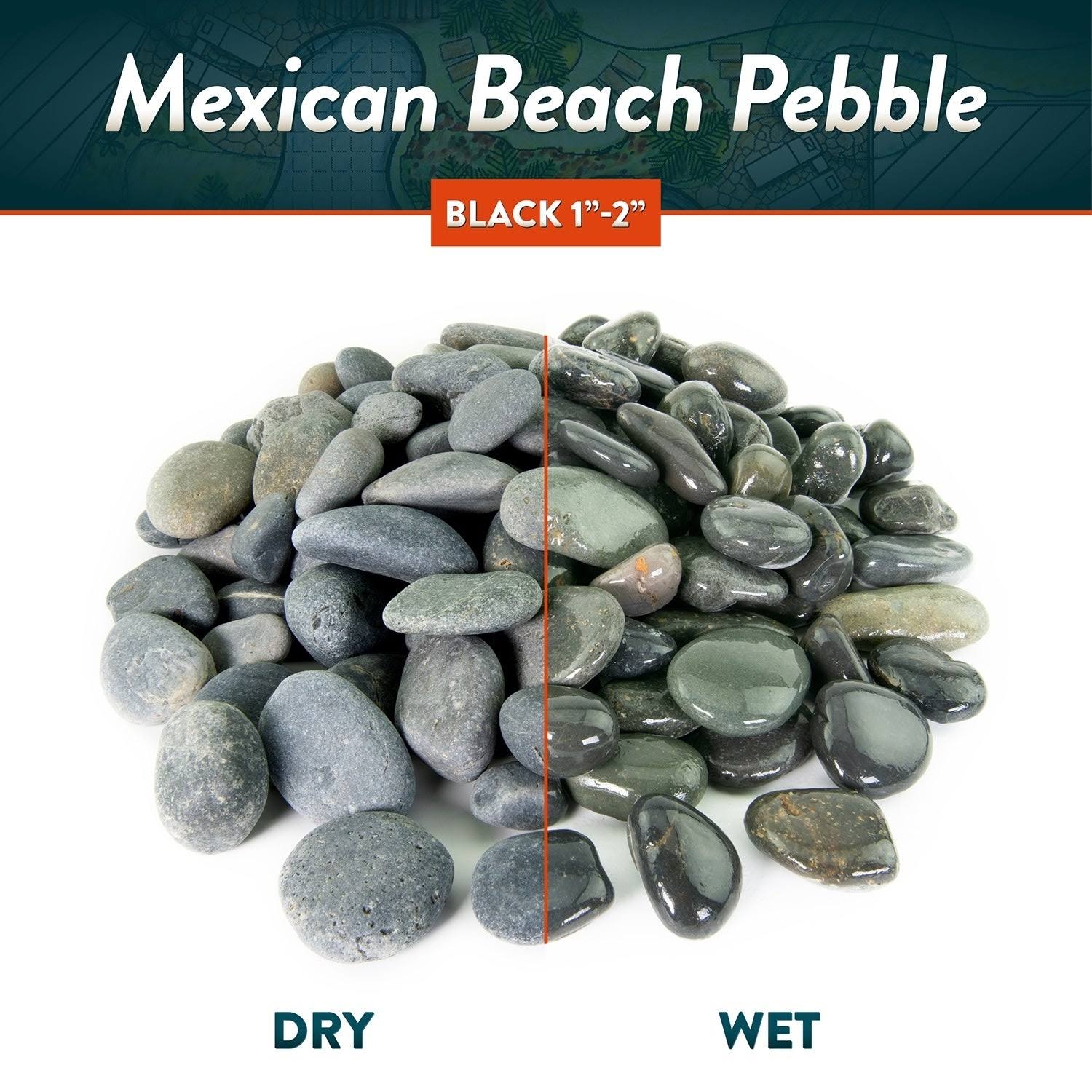 Mexican Beach Pebbles 40 lbs| Smooth Round Stones | Round Rock for Gardens, Landscape, Ponds, and Décor - 3x22-5x22 - Mexican Be