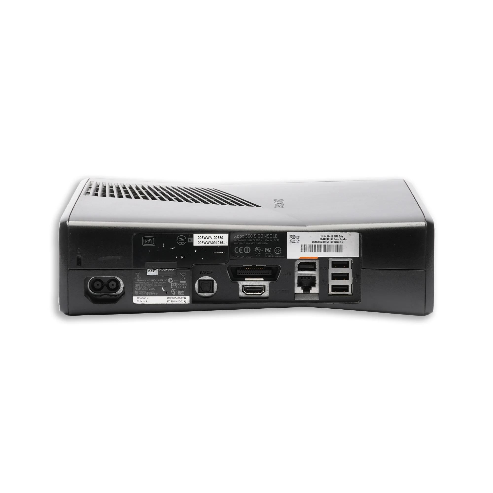 Restored Xbox 360 S 4GB Game Console Black with 2 Retrofam Wireless Controllers (Refurbished)