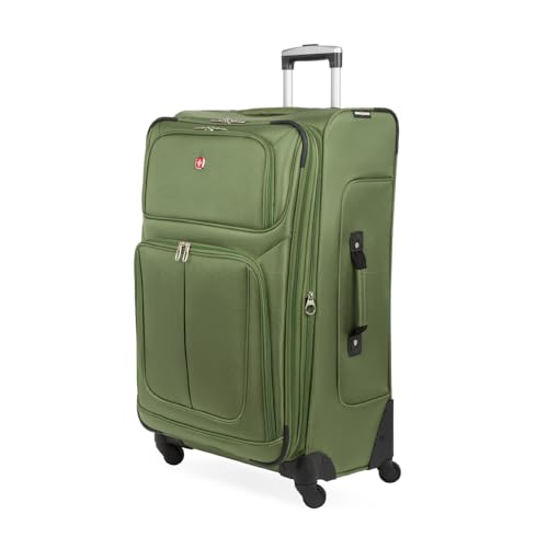SwissGear Sion Softside Expandable Luggage, Black, Checked-Large 29-Inch