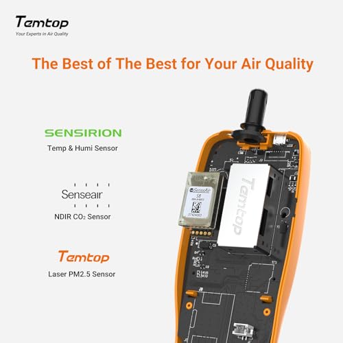 Temtop Air Quality Monitor CO2 Detector Professional Carbon Dioxide PM2.5 PM10 Temperature and Humidity Tester