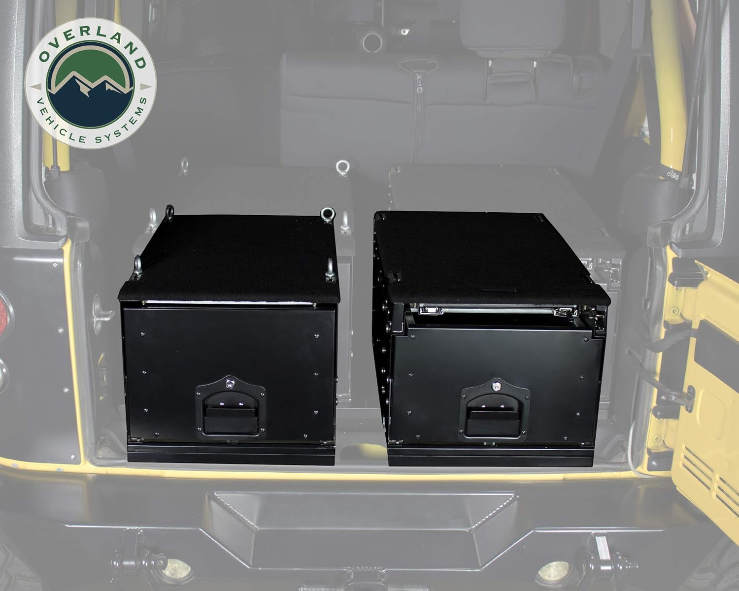 Overland Vehicle Systems Cargo Box With Slide Out Drawer & Working Station Size - Black Powder Coat Universal