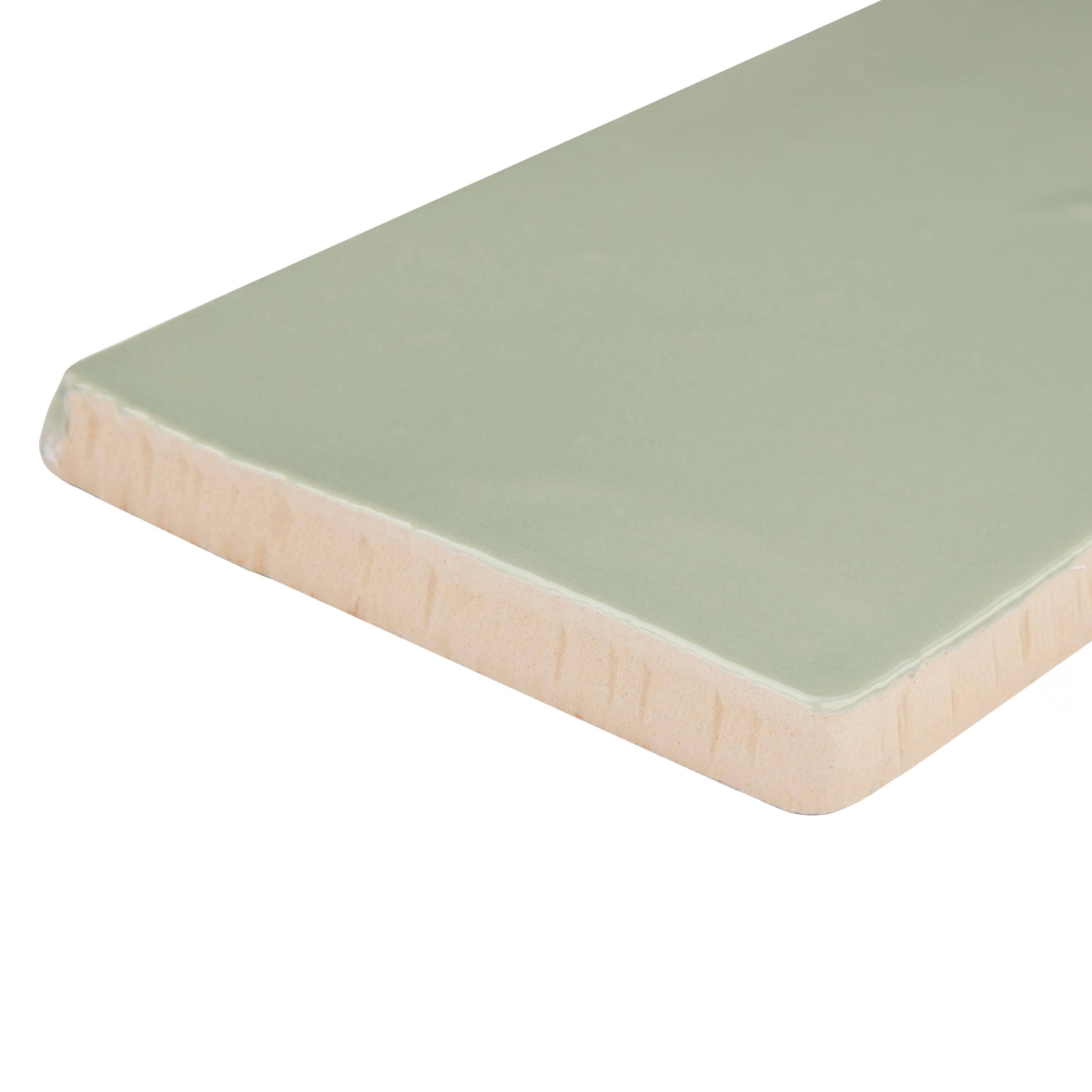 SomerTile Chester Sage 3x22 x 6x22 Ceramic Wall Subway Tile - Case 44 Tiles