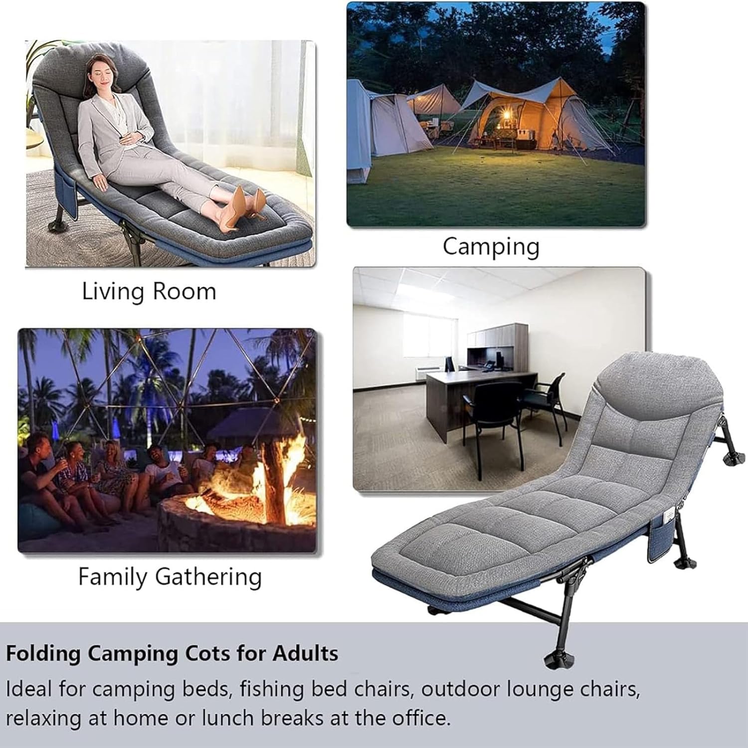 Folding Camping Beds for Adults, Heavy Duty Outdoor Camping Cot with Mattress, Sleeping Cot for Travel Outdoor Office Indoor Fishing