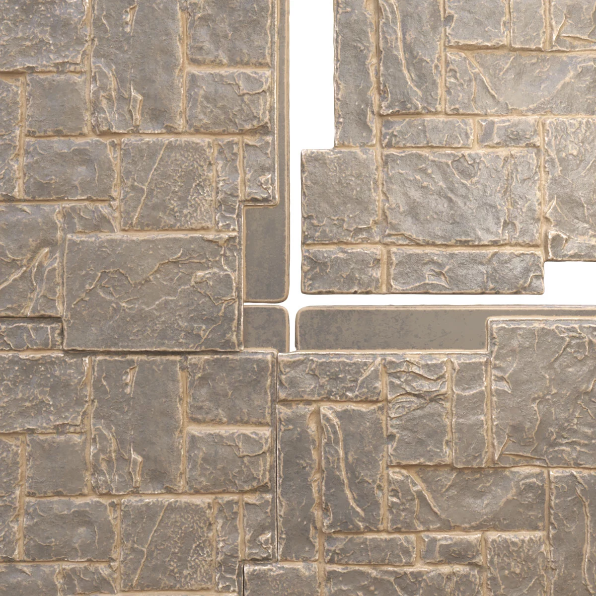 Ekena Millwork 49"W x 24 1/2"H x 1 1/4"D Castle Rock Stacked Stone, StoneWall Faux Stone Siding Panel, Cannondale