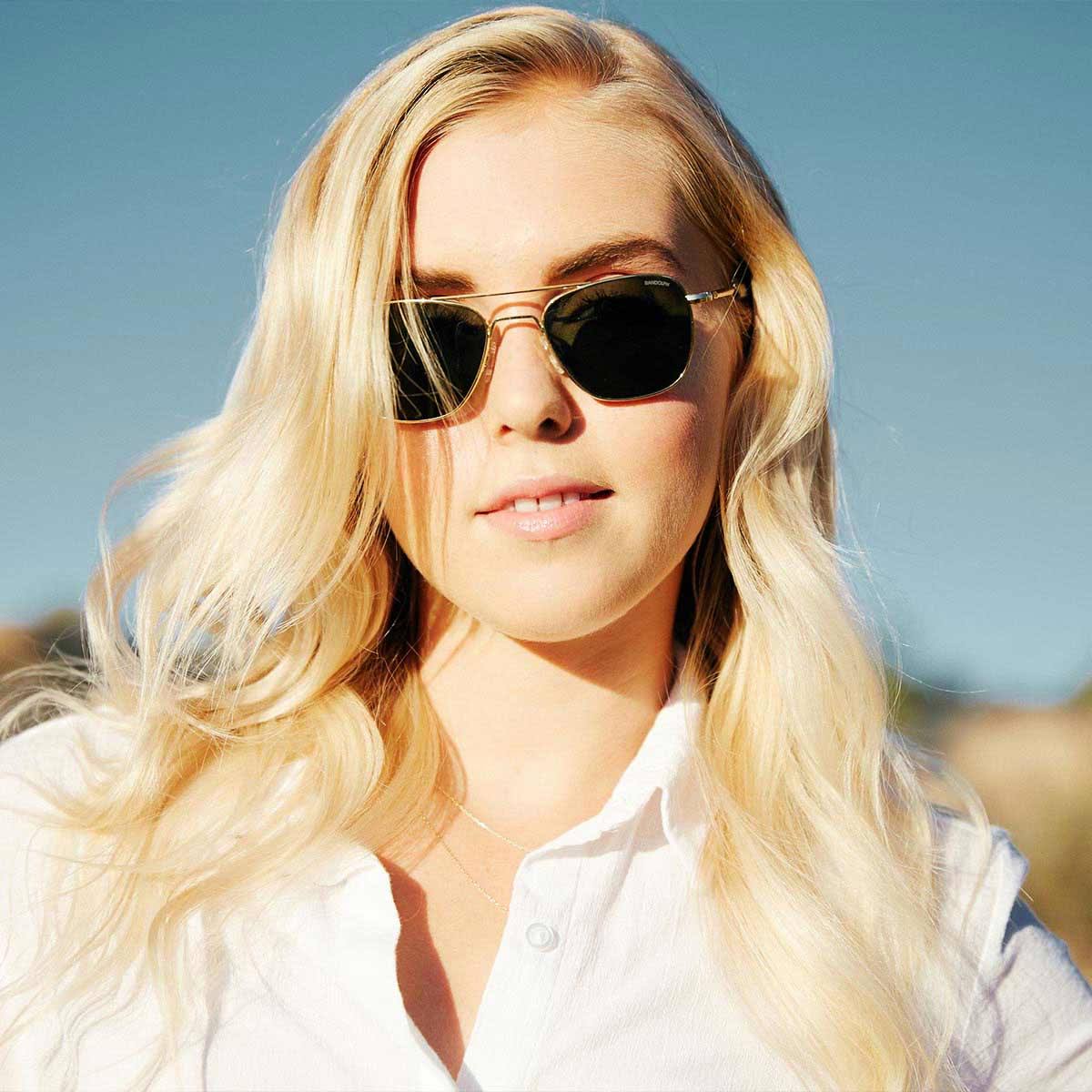 Randolph Engineering Aviator - Bayonet Temple Sunglasses in Gold