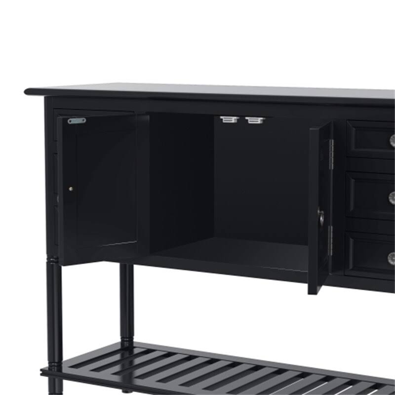 Modern Console Table Sofa Table with 6 Drawers,1 Cabinetsu00261 Shelf - Blue