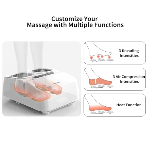 MOUNTRAX Foot Massager Machine with Heat, Gifts for Women Men, Shiatsu Foot Massager with Remote Control, Deep Kneading and Soothing Heat, Fits Feet Up to Men Size 12 (Black)