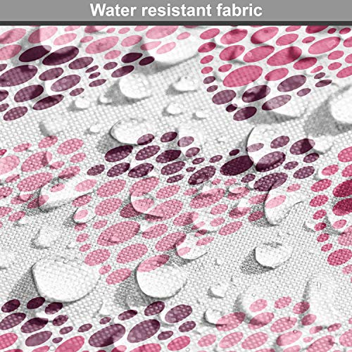 Ambesonne Valentine's Day Fabric by The Yard, Continuing Composition of Dotted Heart Shapes, Decorative Fabric for Upholstery and Home Accents, 10 Yards, Ruby Pink