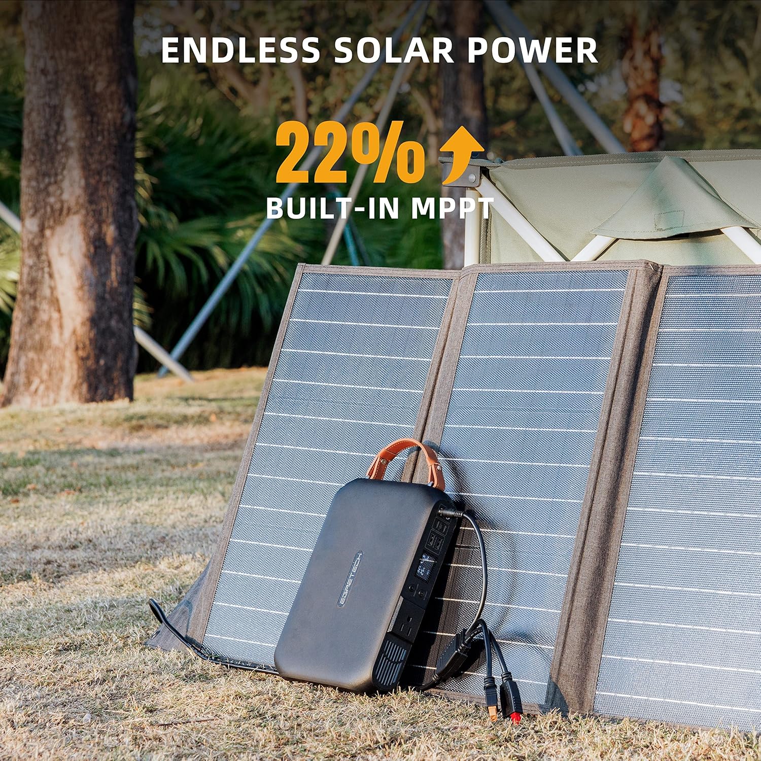 Portable Power Station 300W, 260Wh Solar Generator 500W Output Max, with 300W AC & 100W PD, Lightweight Power Station for Camping/Hiking/Emergency
