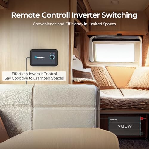 Renogy Inverter PUH, 3000W Pure Sine Wave Power Inverter with UPS Transfer Switch & Bluetooth, 12V DC to 120V AC Converter for RV, Truck, Home,Camping - 6000W Surge Power, Remote Monitoring