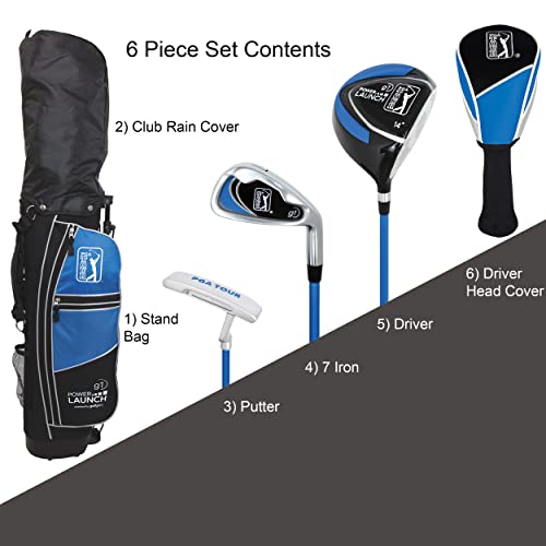 G1 Series Blue Kids Golf Club Set| Golf Clubs and Sets for Height 4'8"-5'2"| Complete Golf Club Sets w/a Golf Driver, Putter & Golf Bag| Young Men & Women Golf Clubs Ages 8-12