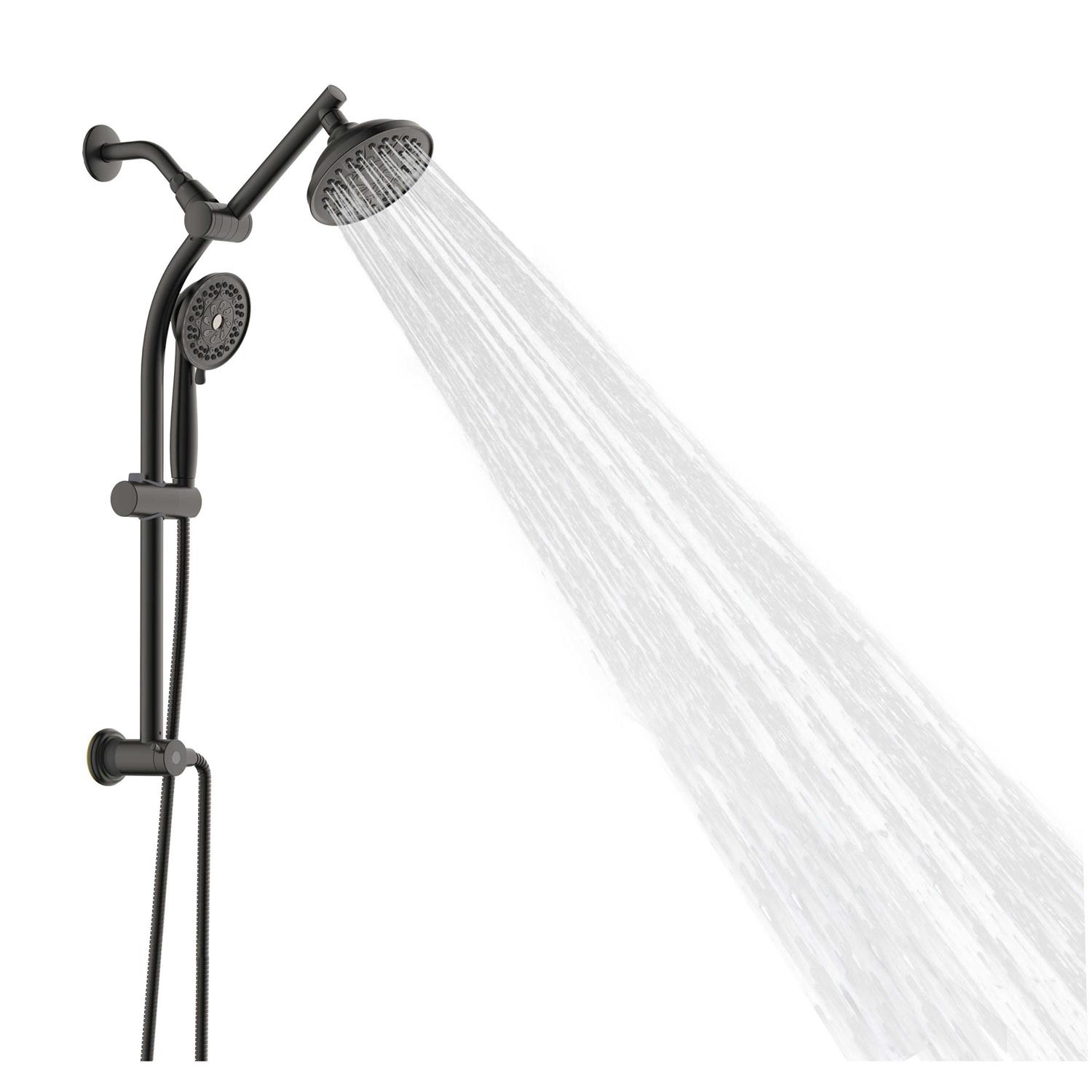 allen + roth Matte Black Shower Faucet Bar System with 2-way Diverter 58101-X607011 - Shop Hardware Tools Online Store