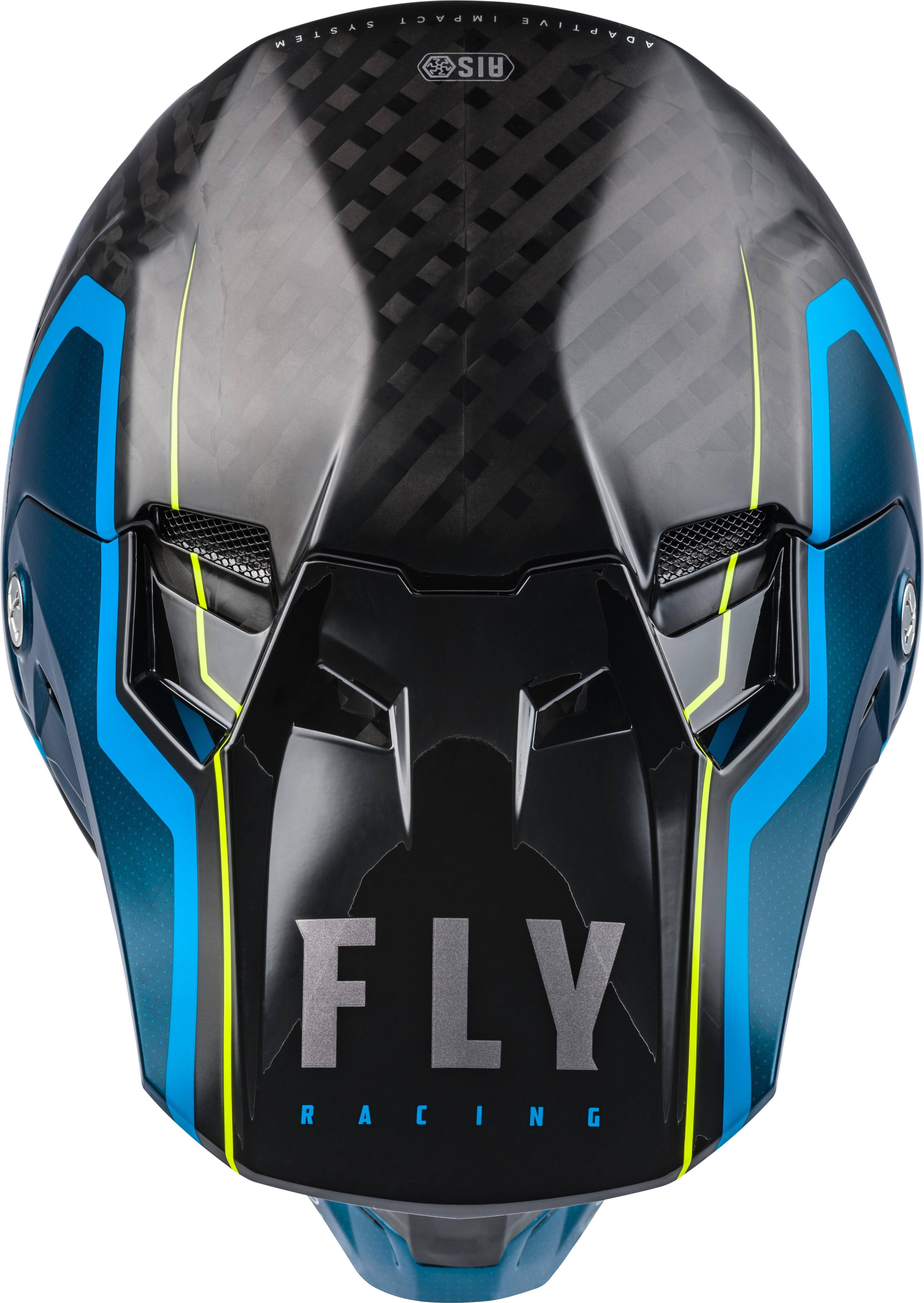 Fly Racing Formula Youth Helmet - Carbon Axon - Black/Blue/Hi-Vis