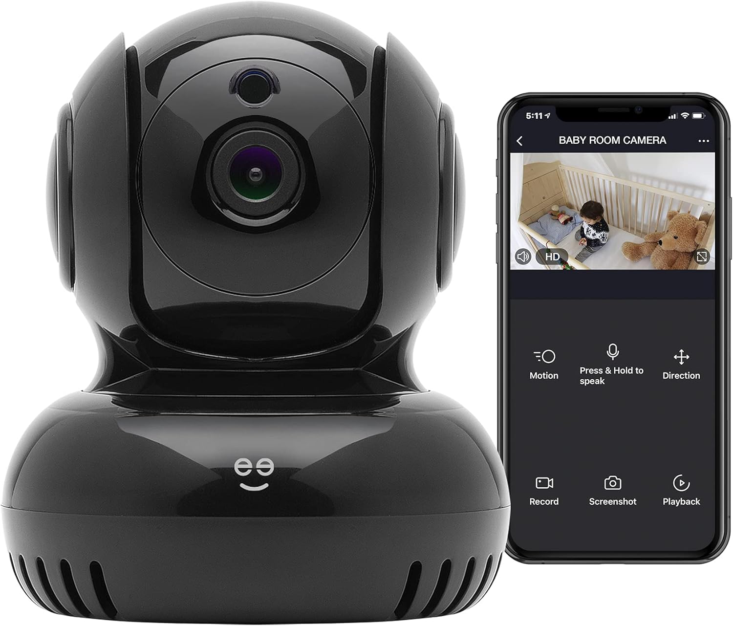Geeni Sentinel 1080p Wireless Indoor Surveillance Camera with Auto Tracking Alerts, Motion Zones, Pan/Tilt/Zoom, 2-Way Talk, Night Vision, Compatible with Alexa and Google Home, (White)