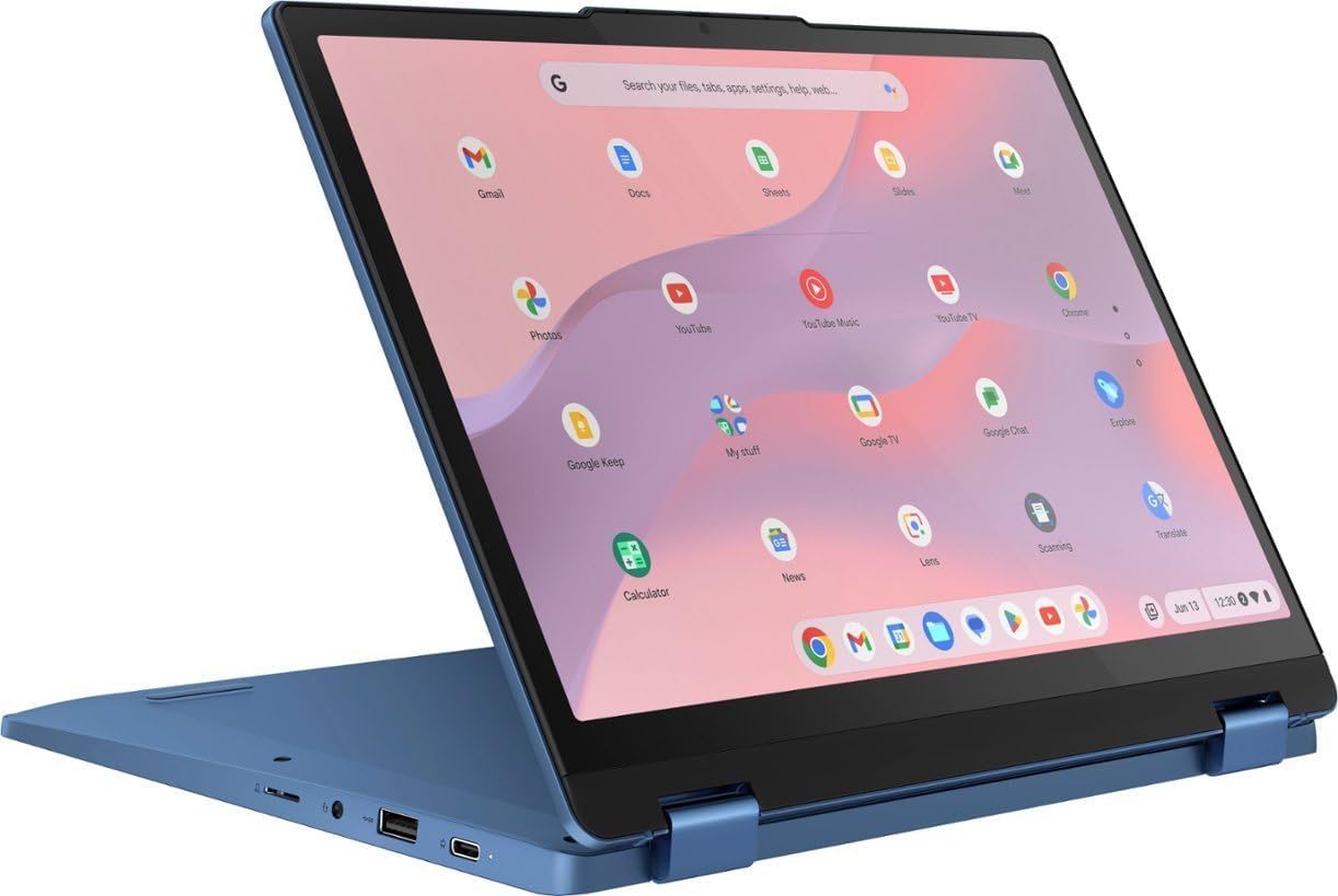 Lenovo Flex 3i Chromebook 12.2" WUXGA (1920 x 1200) Touch Scree Laptop, Intel Processor N100, 4GB Memory 64GB eMMC Storage, Intel UHD Graphics, Chrome OS, Abyss Blue, W/GaLiMu