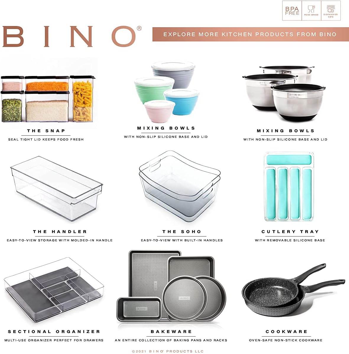 BINO | Stackable Plastic Storage Drawers, Small | THE CRATE COLLECTION | Multi-Use Storage Bins with Drawers | BPA-Free | Pantry Organization | Home Organization | Fridge Organizer | Freezer Organizer