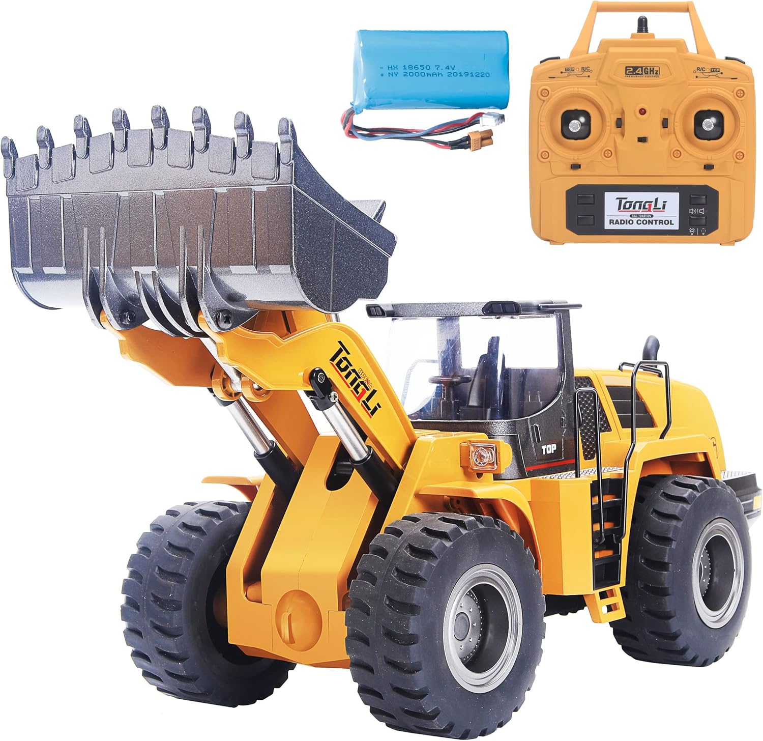 huina rc Bulldozer for Adults 1583 rc Dozer for Adults Metal rc Excavator rc Construction Equipment huina Loader Front Loader Remote Control 2 Battery Remote Control Construction Vehicles