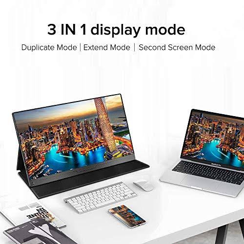 Portable Monitor, Upgraded 17.3 inch IPS HDR 100% sRGB 1920x1080 FHD Eye Care Screen USB C Gaming Monitor, Dual Speaker Computer