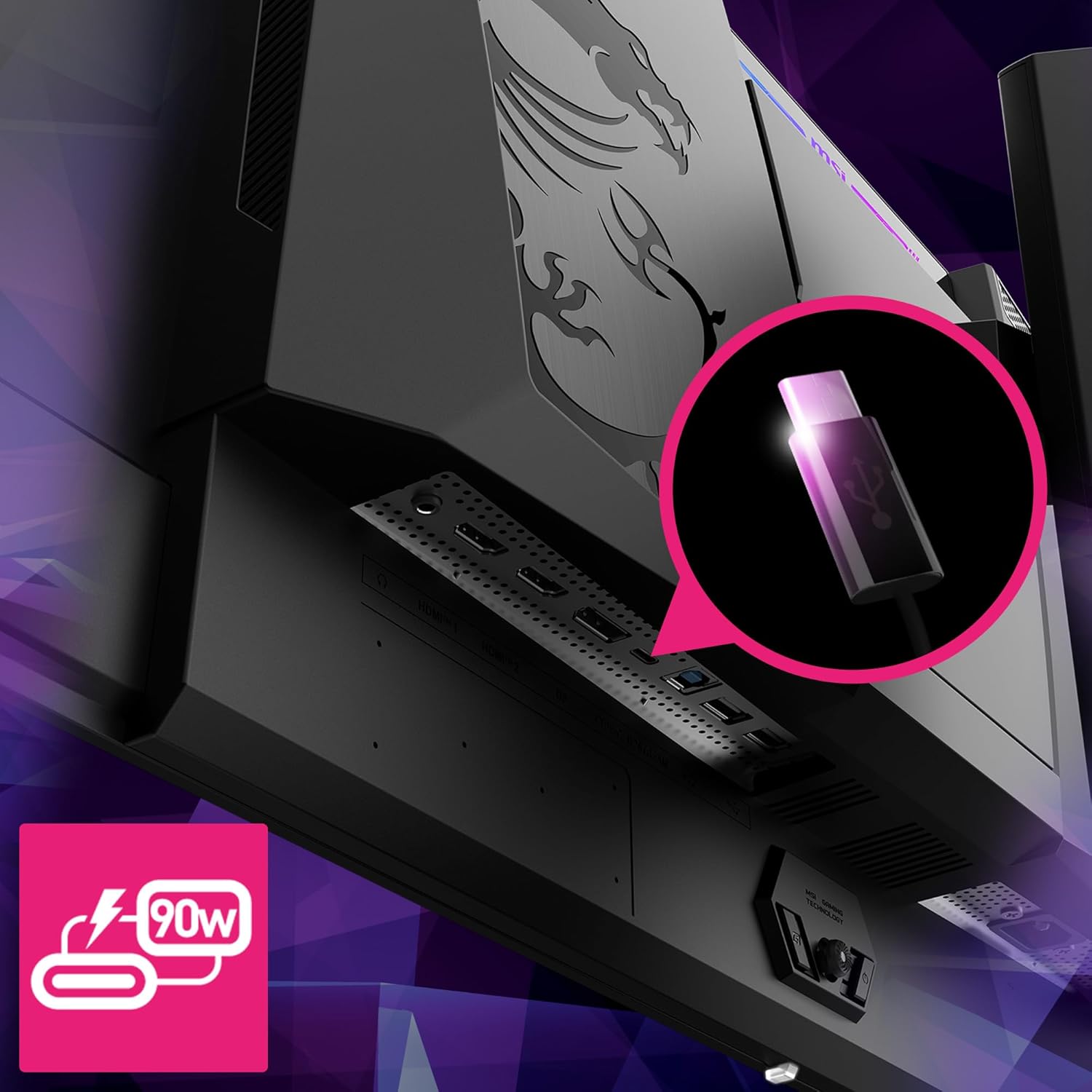 MSI MPG 271QRX QD-OLED, 27 OLED Gaming Monitor, 2560 x 1440 (QHD), OLED 0.03ms Response time, 360Hz, True Black HDR 400, HDMI, DP Port, USB Type C, Tilt, Height