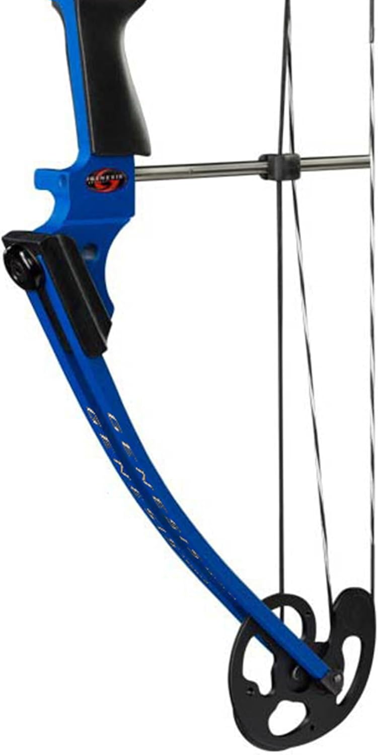 Genesis Archery Compound Bow w/Adjustable Draw Length from 15"-30" & Adjustable Draw Weight Range of 10 to 20 Pounds for Right-Handed, Blue (2 Pack)