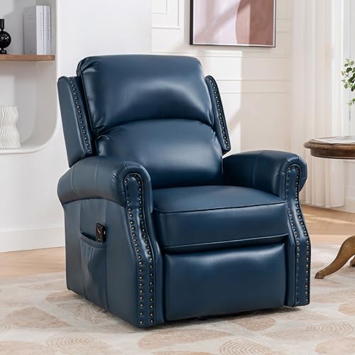 Electric Lift Elderly, Swivel Glider Power, Upholstered Living Room Reclining Sofa Chair with Lumbar Support, Red Brown