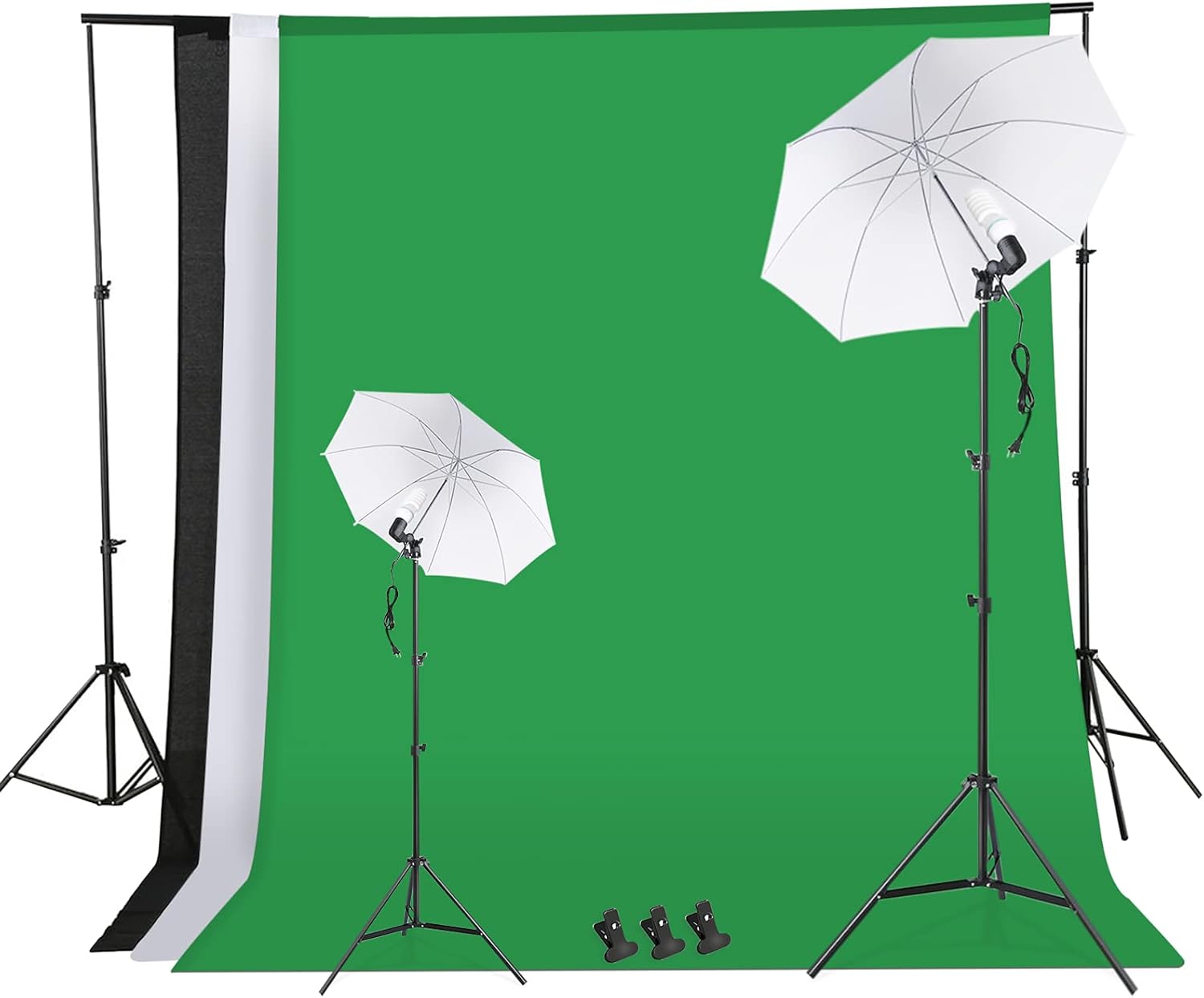 Portable Softbox Photography Video Lighting Kit Continuous Light System Background Frame Photography Photo Studio Equipment with 3 Colors Backdrop for Filming Model Portraits Advertising Shooting