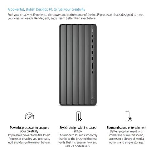 HP Newest Envy i5 Tower Desktop, Intel i5-13400 Processor(Beat Intel i7-1255U), 32GB RAM, 1TB SSD, Wi-Fi 6, HDMI, RJ-45, SD Card Reader, Windows 11 Home, Wired Keyboard & Mouse
