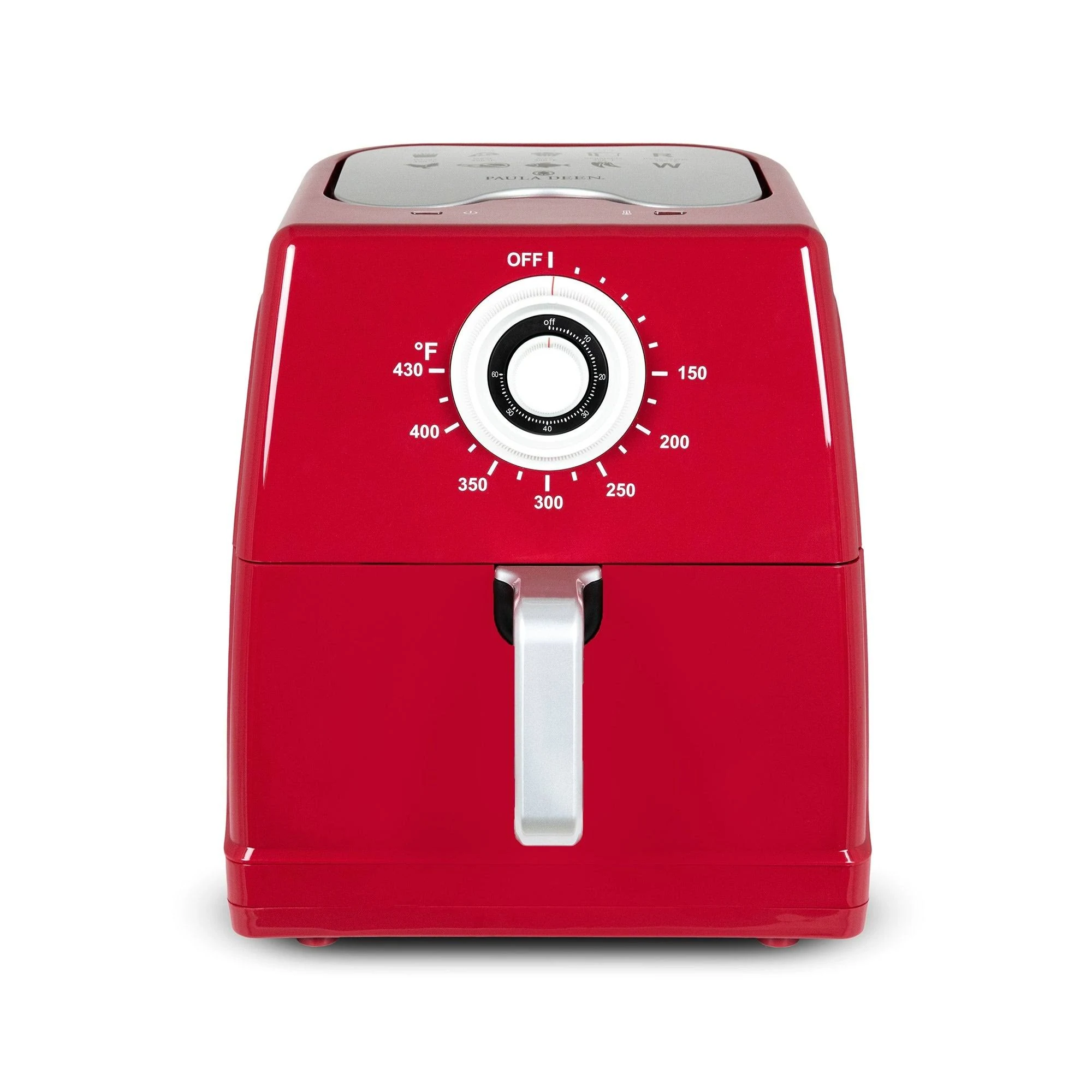 Paula Deen 8.5qt (1700 watt) Large Air Fryer, Rapid Air Circulation System, Square Single Basket System - Red