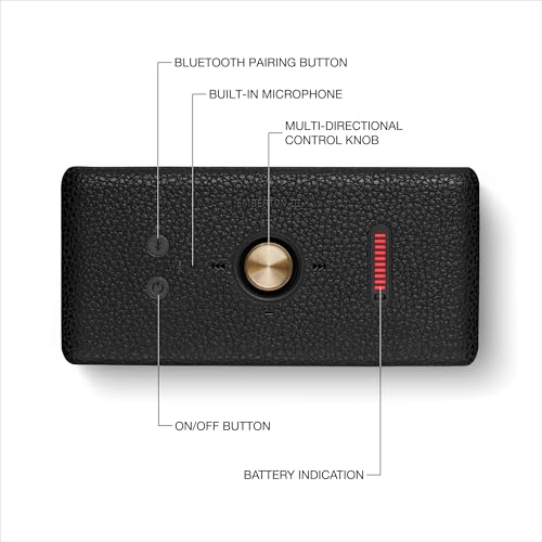 Marshall Emberton III Portable Bluetooth Speaker - Black & Brass