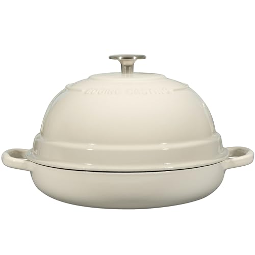 EDGING CASTING Enameled Cast Iron Dutch Oven Pot with Lid, Round Bread Oven for Homemade Sourdough Bread Baking