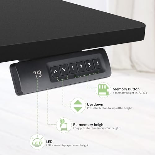 farexon Electric Standing Desk 55 x 24In with Charging Station, Stand up Desk with Oversized Mouse Pad, 2 USB Ports & 3 Power Outlets, 4 Caster, 4 Preset Heights Easy to Set（Brown）