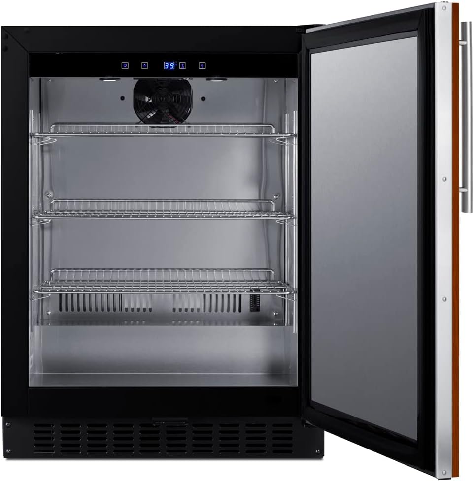 Summit Appliance ASDS2413IF 24" Wide Built-In All-Refrigerator; 3.1 cu.ft Capacity; Frost-Free Operation; Black Cabinet; Panel-ready Door (Panel Not Included); Digital Thermostat; Fan-forced Cooling