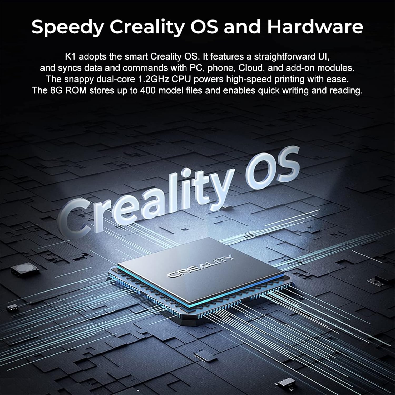 Official Creality K1 3D Printer Speedy Printing Machine,600mm/s High Speed,WiFi Control,Self-test,No Ring&Z-Banding,Auto Leveling,Extensible,Unibody Die-Cast,Out of Box,Smarter,12x faster(with K1 PEI)