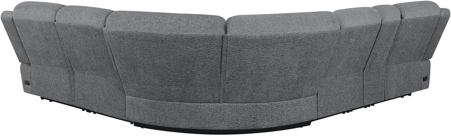 Coaster Home Furnishings Bahrain 6-Piece Upholstered Power Sectional Charcoal