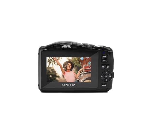 Minolta 64 Mega Pixels Digital Camera with 4K Video 60 FPS & WiFi, Black