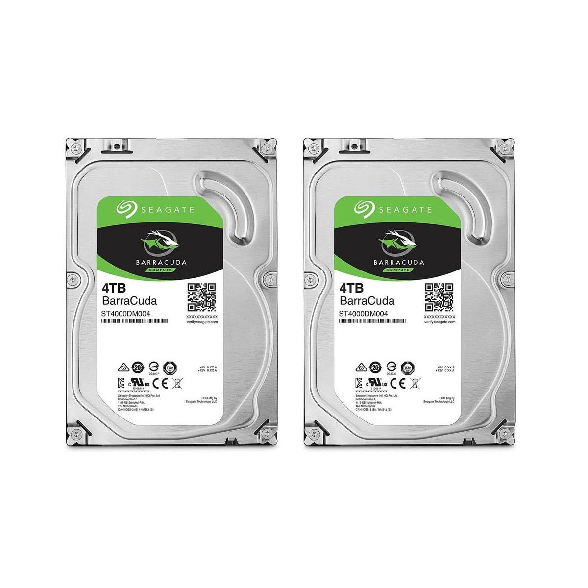Seagate 2 Pack Barracuda 4TB SATA III 6 Gb/s 3.5x22 Internal HDD