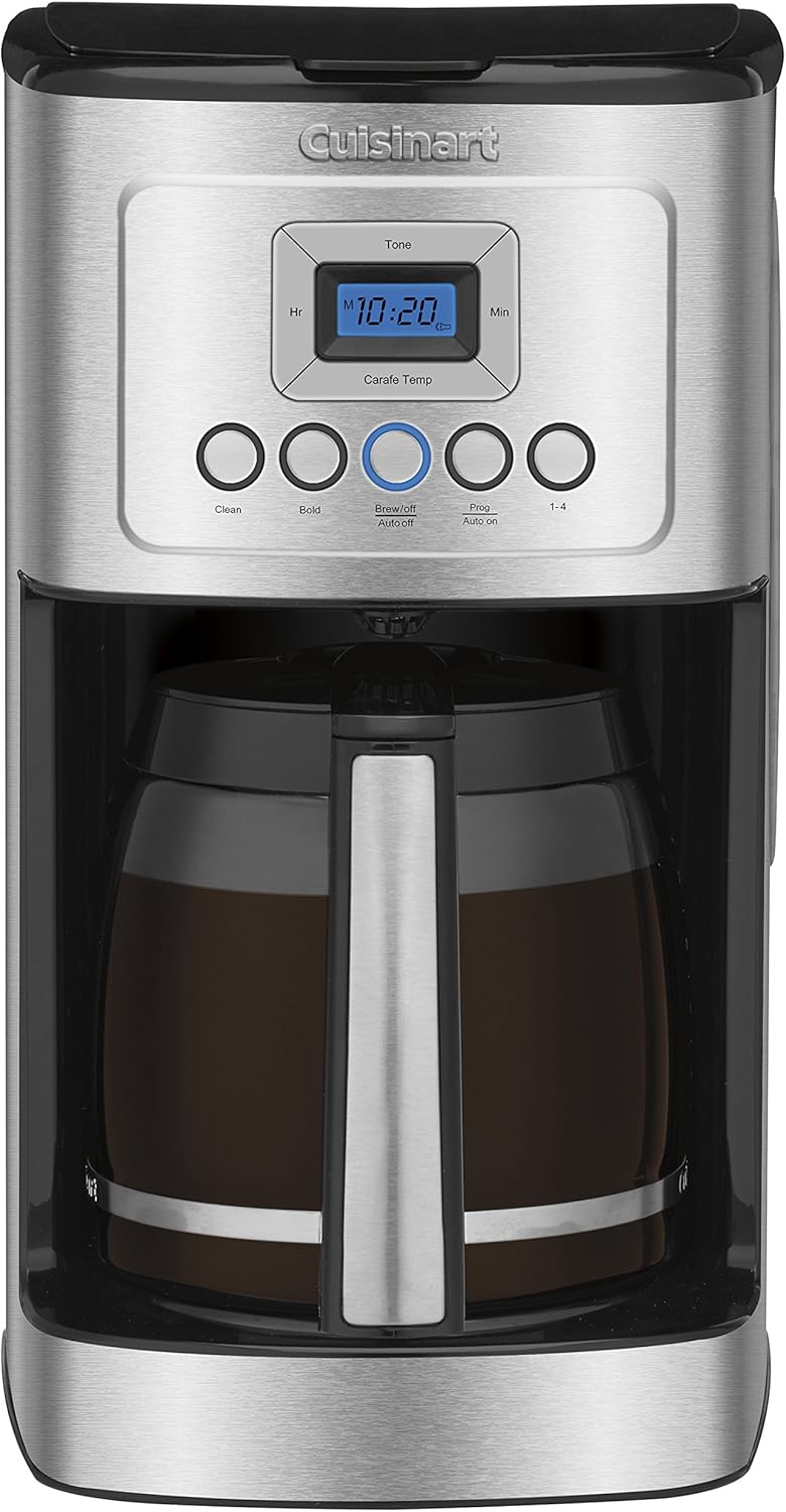 Galanz GLR46TBKER Retro Compact Refrigerator with Freezer Mini Fridge with Dual Door & Cuisinart Coffee Maker, 14-Cup Glass Carafe, Fully Automatic for Brew Strength Control & 1-4 Cup Set
