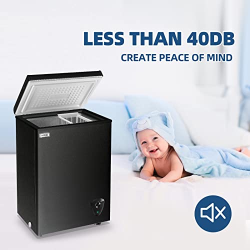 Chest Freezer 3.5 cu.ft Small Deep Freezer Mini Outdoor Chest Freezers with 7 Temperature Settings Ideal for Apartment Office RV and Kitchen