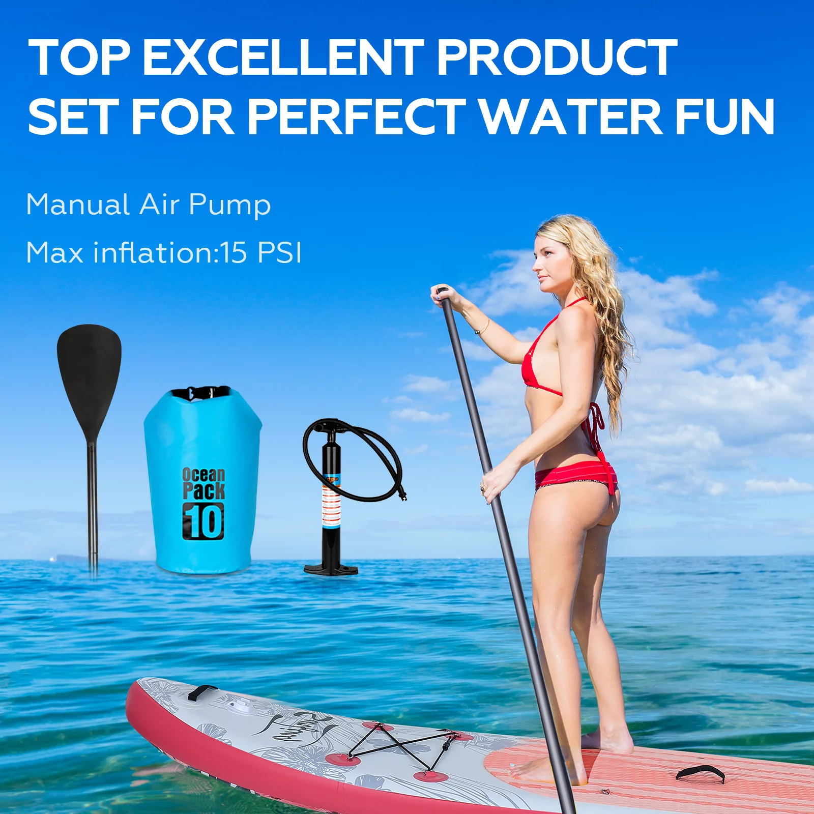 ELECWISH 11 Ft Inflatable Stand Up Paddle Board with Kayak Seat, Non-Slip Deck SUP Paddle Board with Premium Kayak and SUP Accessories & Backpack, Pink Flower