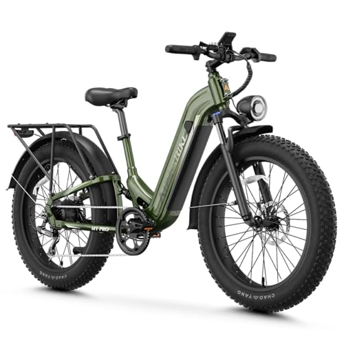 M1 Pro Electric Bike, 1800W Peak Motor Electric Bike for Adults, 48V 17.5Ah, 26'' x 4.0'' Fat Tire Electric Mountain Bike, Ebike with 85 Miles, 36MPH, 7 Speed 110Nm and Dual Suspension