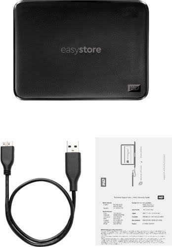 WD - Easystore 5tb External USB 3.0 Portable Hard Drive - Black
