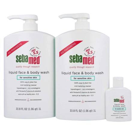 Sebamed Soap Free Face u0026 Body Wash and Travel Size Wash