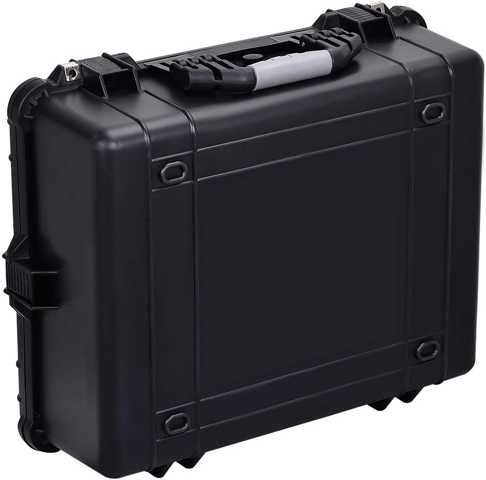 MEIJIA Portable Waterproof Protective Hard Case,Camera Case With Customizable Fit Foam Insert, Elegant Black, 24.25X19.43X8.68
