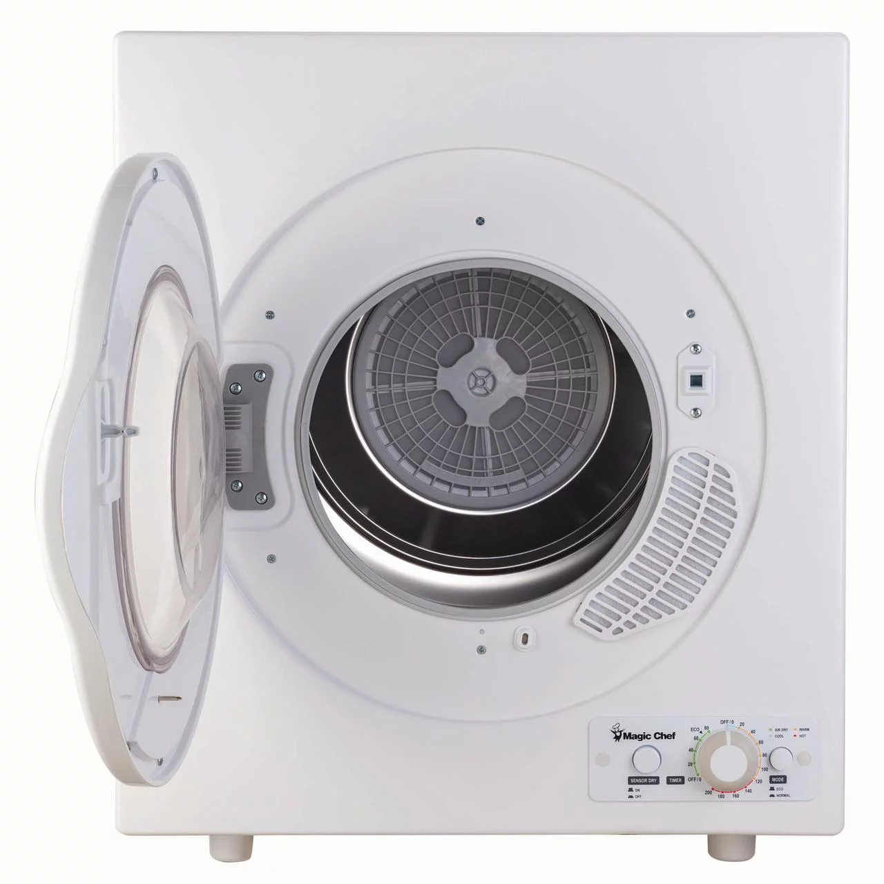 Magic Chef 3.5 Cu. ft. White Compact Electric Dryer, 23.6 in L, 27.5 in H, 21.5 in D, 49.5 lbs.